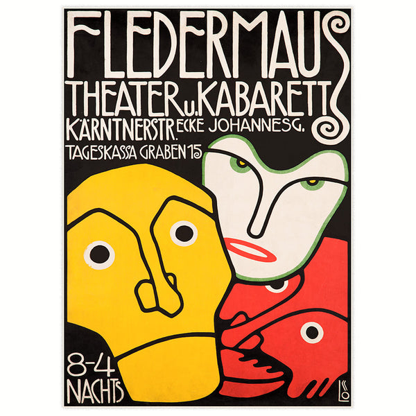 Werbeplakat für Kabarett Fledermaus 1907