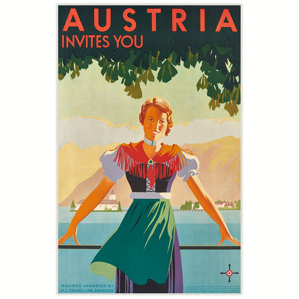 Advertising poster 1934 - Austria invites you 