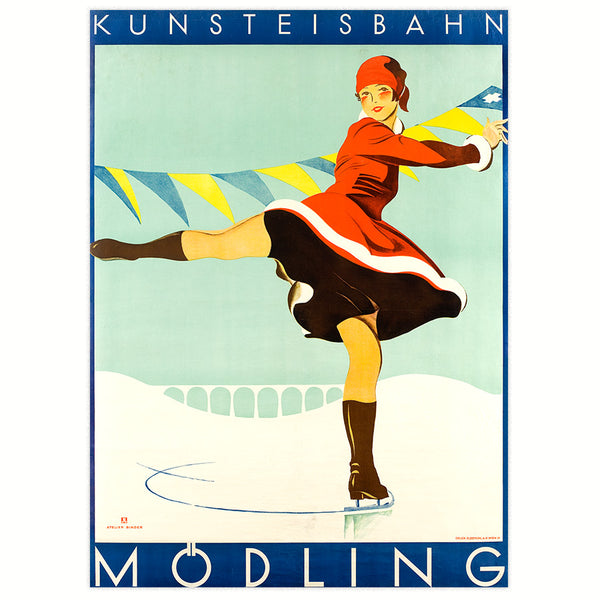 Werbeplakat 1929 - Kunsteisbahn Mödling